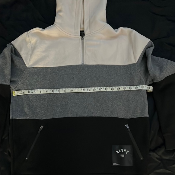 Black Scale Men's Colorblock Hoodie - Cream, Gray, and Black - Picture 4 of 6